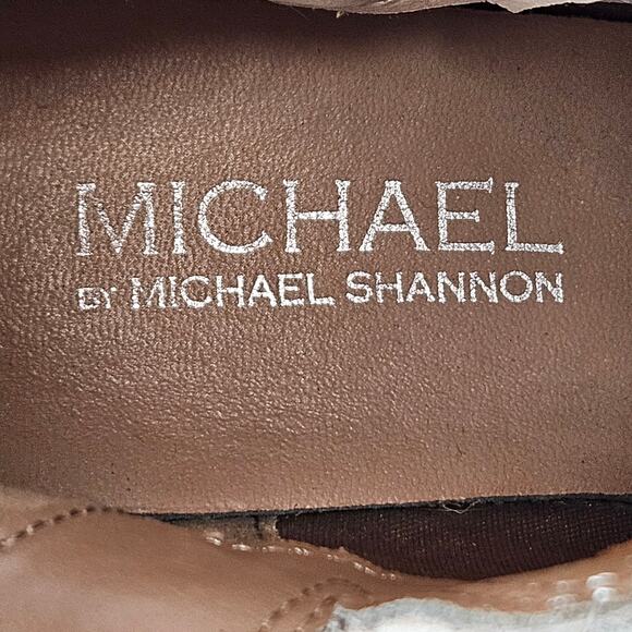 Michael By Michael Shannon Nadya Beige Leather Suede Ankle Boots Size 6 - Picture 7 of 7